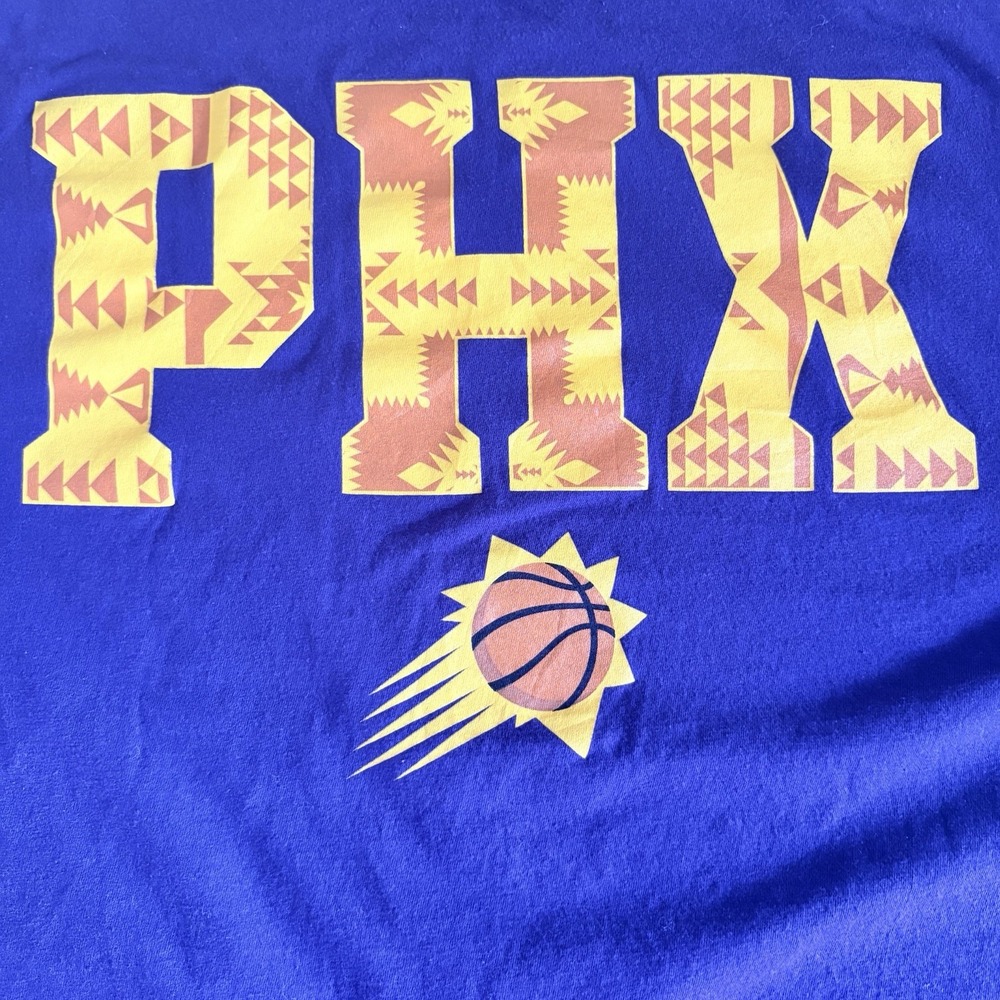 Fanatics T-shirt Mens 2XL/TG Purple Phoenix Suns Basketball Logo Short Sleeve